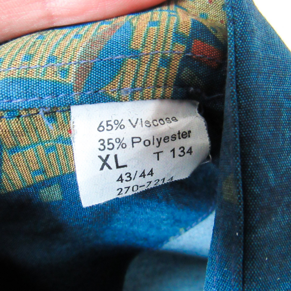 VINTAGE 80s Men's Artsy Printed Button Down Shirt - Picture 2 of 7